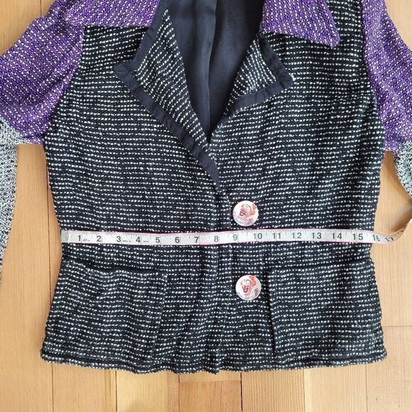 Vintage Annikki Karvinen geometric lagenlook art to wear blazer flared sleeve - Picture 13 of 16